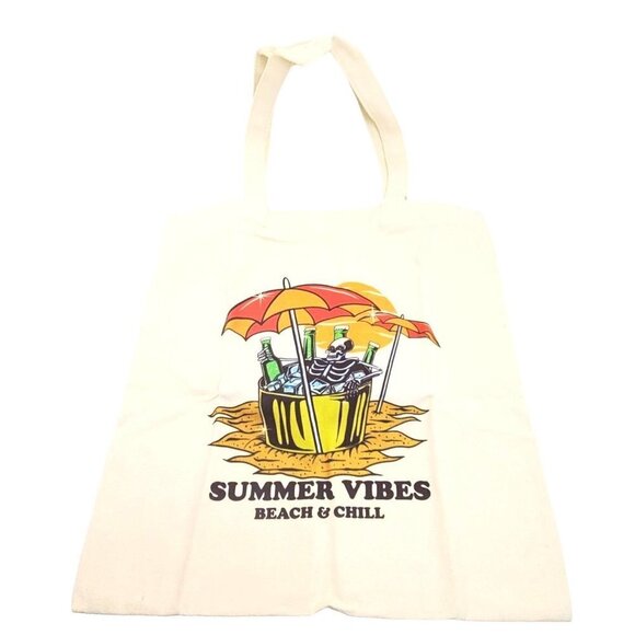 Skeleton Romwe lockdsg Summer and Chill Tote Shopping Bag Fabric - Picture 2 of 3